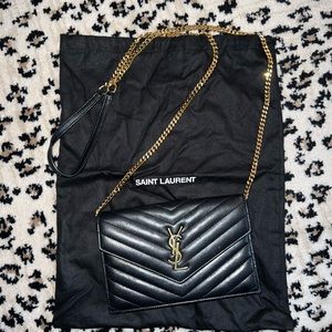 LIKE NEW YSL Saint Laurent cassandre wallet on a chain crossbody mint condition!